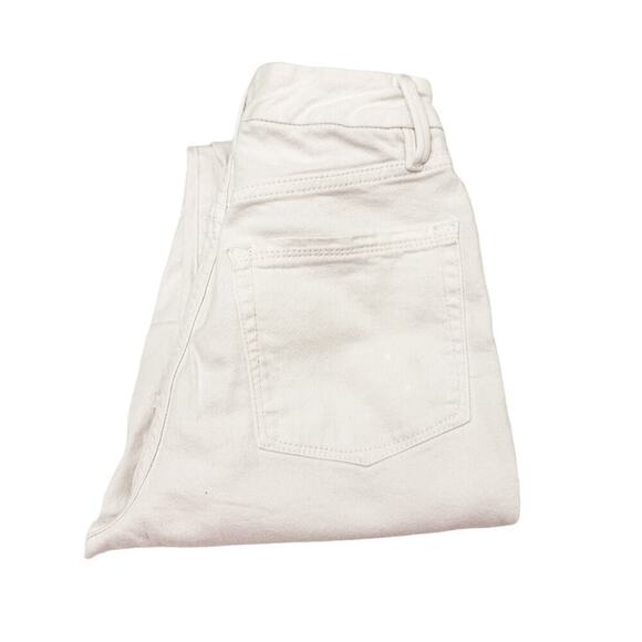 Good American White Denim Jean Raw Hem Straight Leg GSRH046T Size 4 - Picture 1 of 7